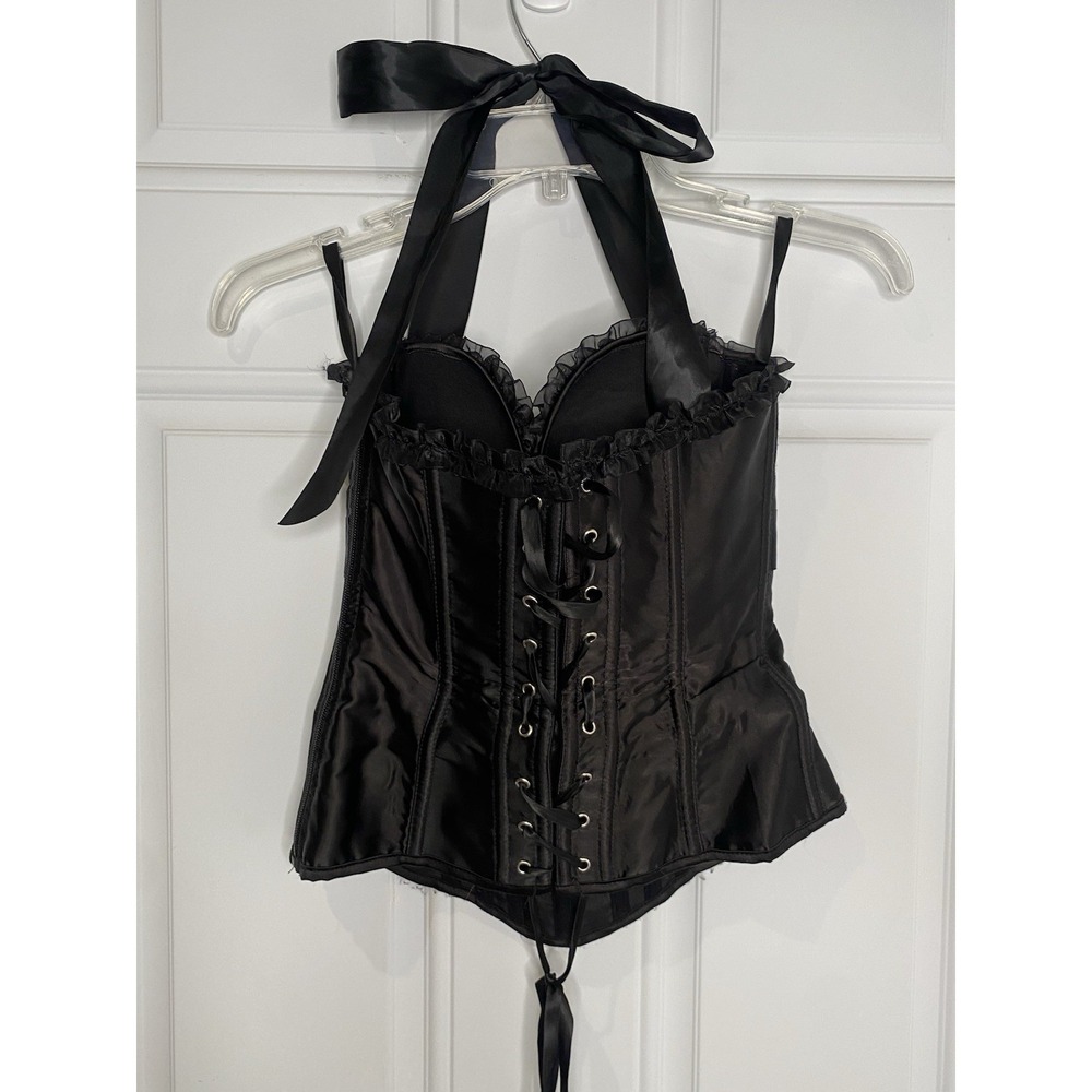 Charmian Women's Medium Burlesque Vintage Fashion Classic Satin Bustier Corset - Picture 9 of 14